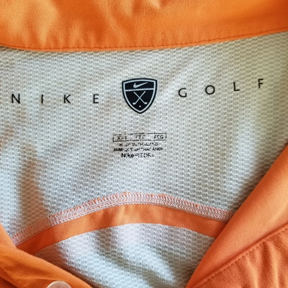 Nike‎ Golf Fit Dry Orange Polo Short Sleeve Shirt Size: XXL